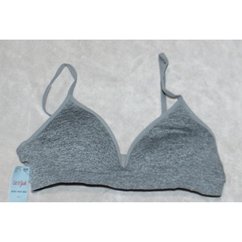 Cat & Jack Girls Wire Free Bra - Gray - Size 32A (M) - NEW w/ Tags